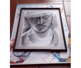 QUADRO UOMO IN BIANCO E NERO