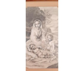 QUADRO MADONNA CON BAMBINO E SAN GIOVANNINO